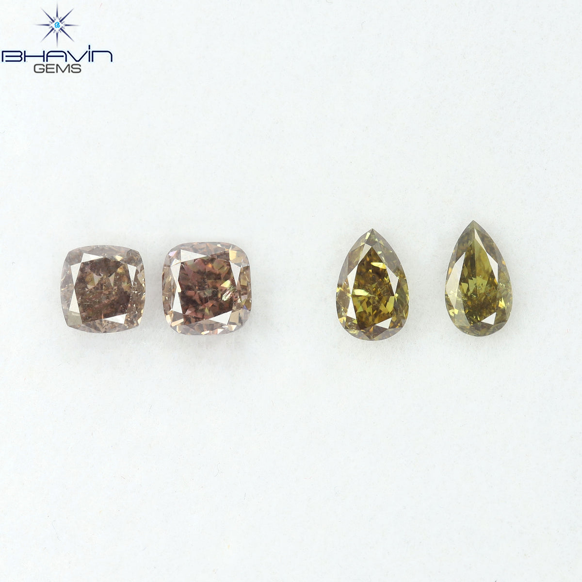 1.54 CT/4 Pcs Natural Mix Diamond Mix Fancy Color Clarity SI (5.44 MM)