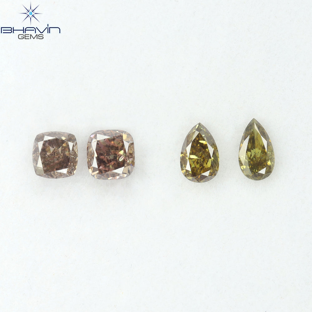 1.54 CT/4 Pcs Natural Mix Diamond Mix Fancy Color Clarity SI (5.44 MM)