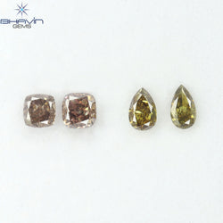 1.54 CT/4 Pcs Natural Mix Diamond Mix Fancy Color Clarity SI (5.44 MM)