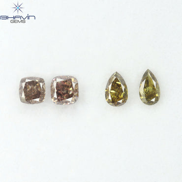 1.54 CT/4 Pcs Natural Mix Diamond Mix Fancy Color Clarity SI (5.44 MM)