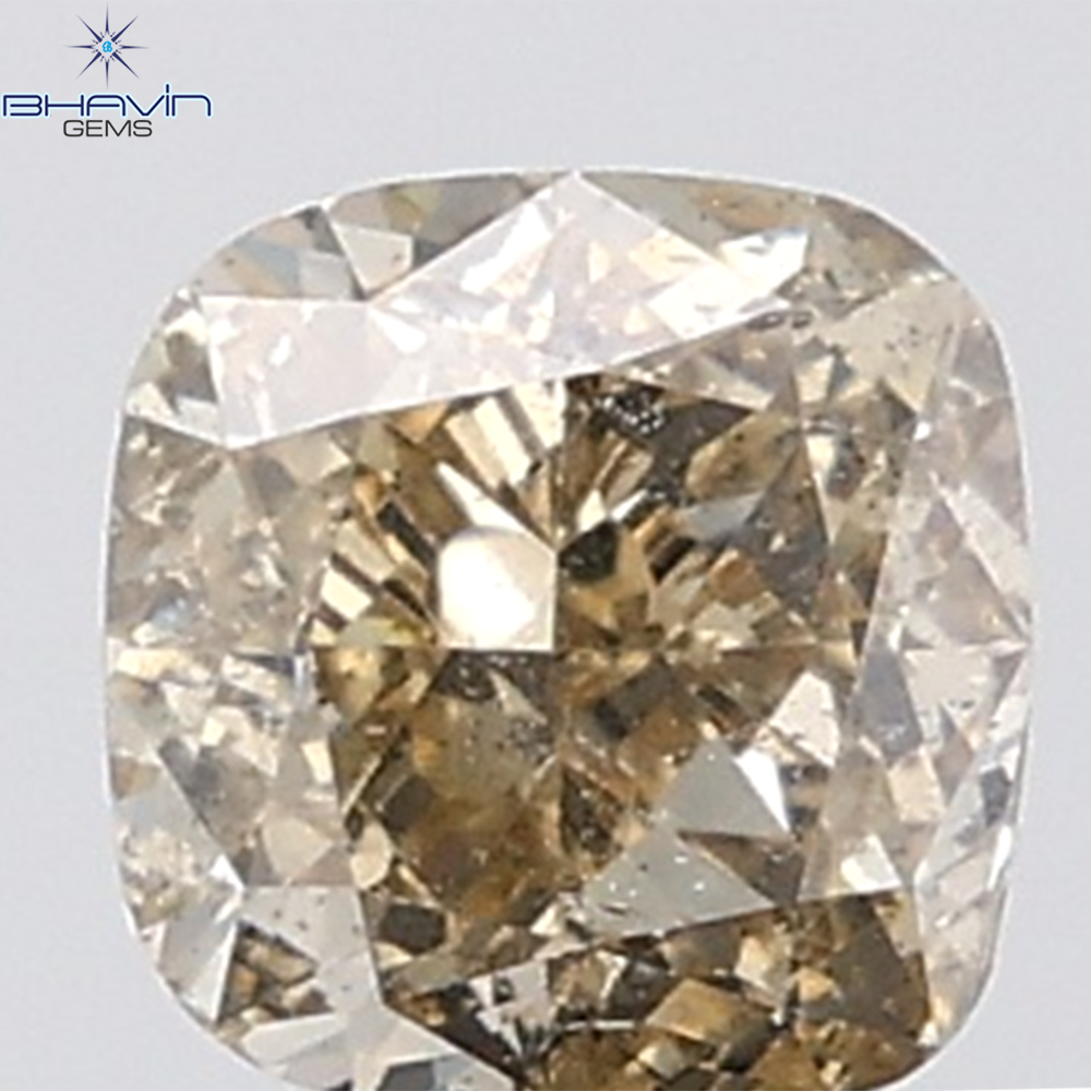 0.82 CT Cushion Diamond Natural Brown Color SI Clarity (5.03 MM)
