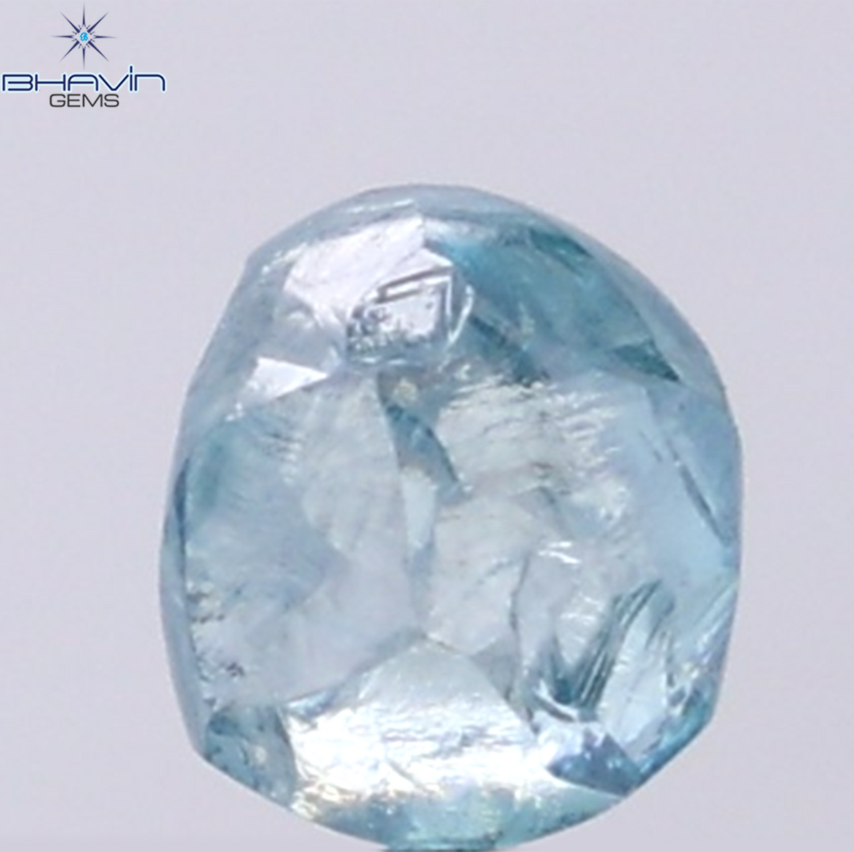 1.44 CT Natural Rough Diamond Enhanced Blue Color Clarity VS (6.16 MM)