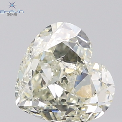 1.00 CT Heart Diamond Natural Yellow Color SI2 Clarity (6.21 MM)