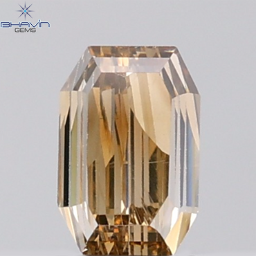 1.00 CT Emerald Diamond Natural Brown Color SI Clarity (6.33 MM)