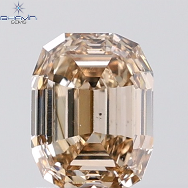 1.04 CT Emerald Diamond Natural Brown Color VS2 Clarity (6.43 MM)