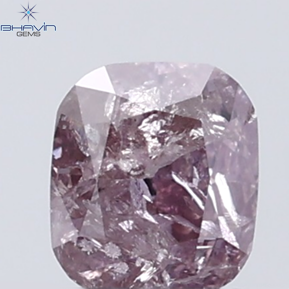 0.38 CT Cushion Diamond Natural Pink Color I3 Clarity (3.84 MM)