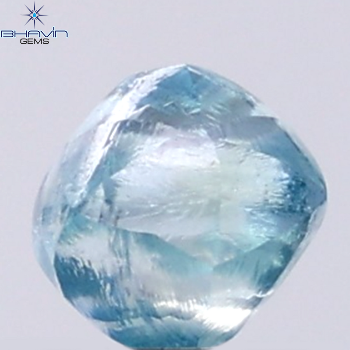 1.22 CT Natural Rough Diamond Enhanced Blue Color Clarity VS (6.13 MM)