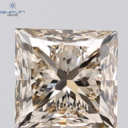 1.00 CT Princess Shape Natural Brown Diamond SI1 Clarity (5.09 MM )