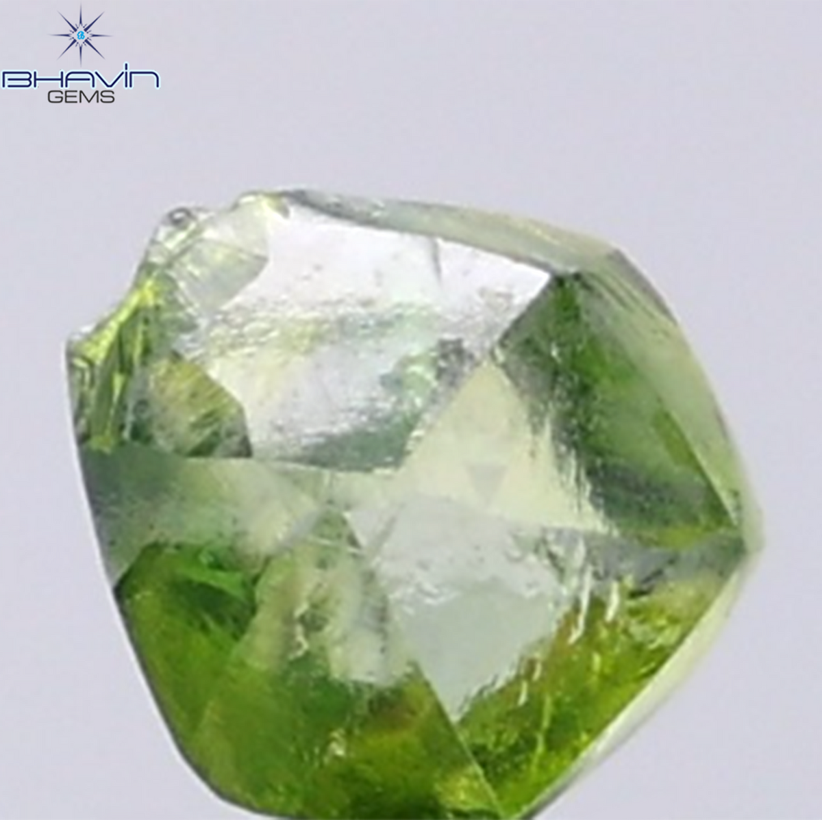 1.08 CT Natural Rough Diamond Enhanced Green Color Clarity VS (6.00 MM)
