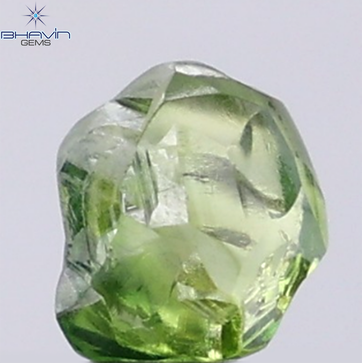 1.09 CT Natural Rough Diamond Enhanced Green Color Clarity VS (6.23 MM)