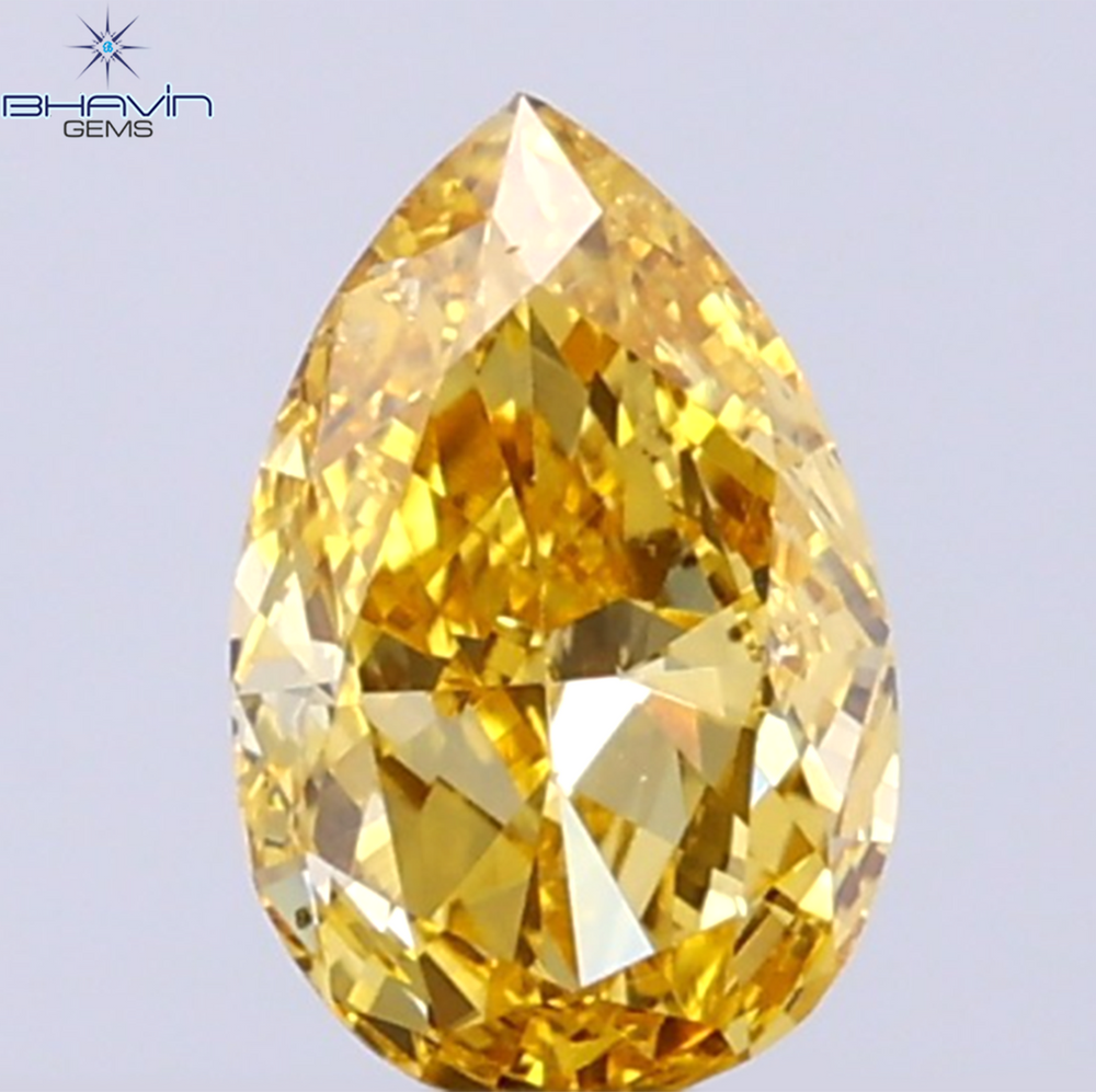 0.30 CT Natural Pear Diamond Orange Color Clarity VS2 (5.38 MM)