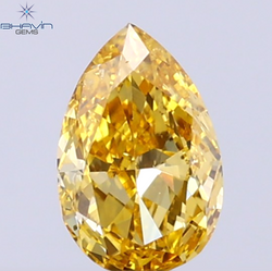 0.30 CT Natural Pear Diamond Orange Color Clarity VS2 (5.38 MM)
