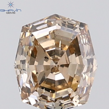 1.02 CT Heptagon Diamond Natural Brown Color SI2 Clarity (6.29 MM)