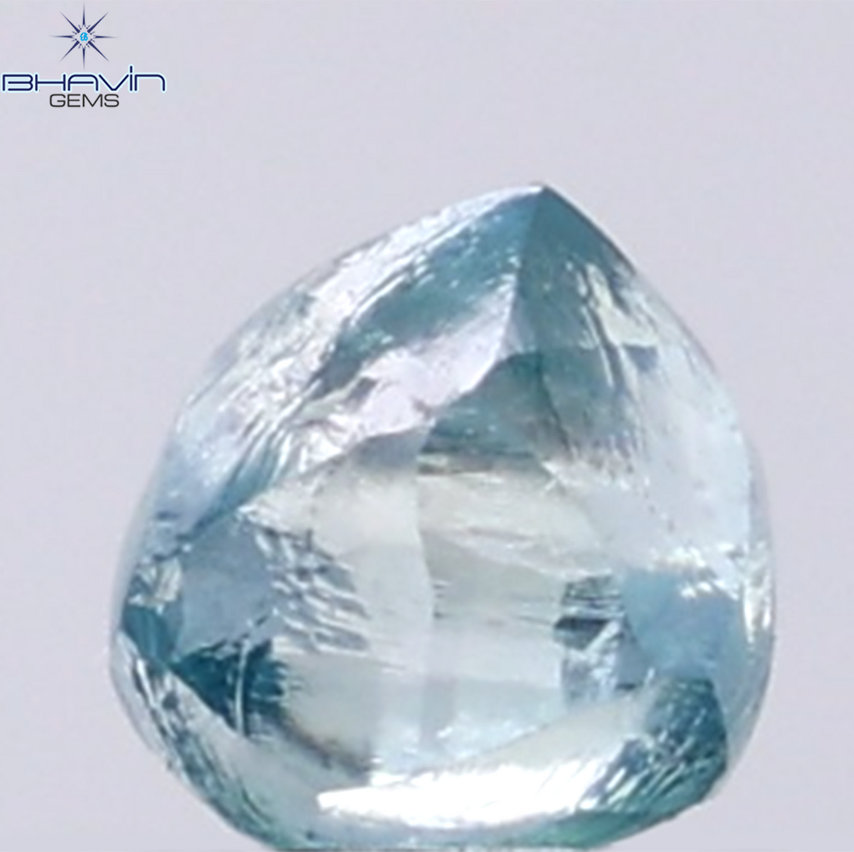 1.08 CT Natural Rough Diamond Enhanced Blue Color Clarity VS (5.56 MM)