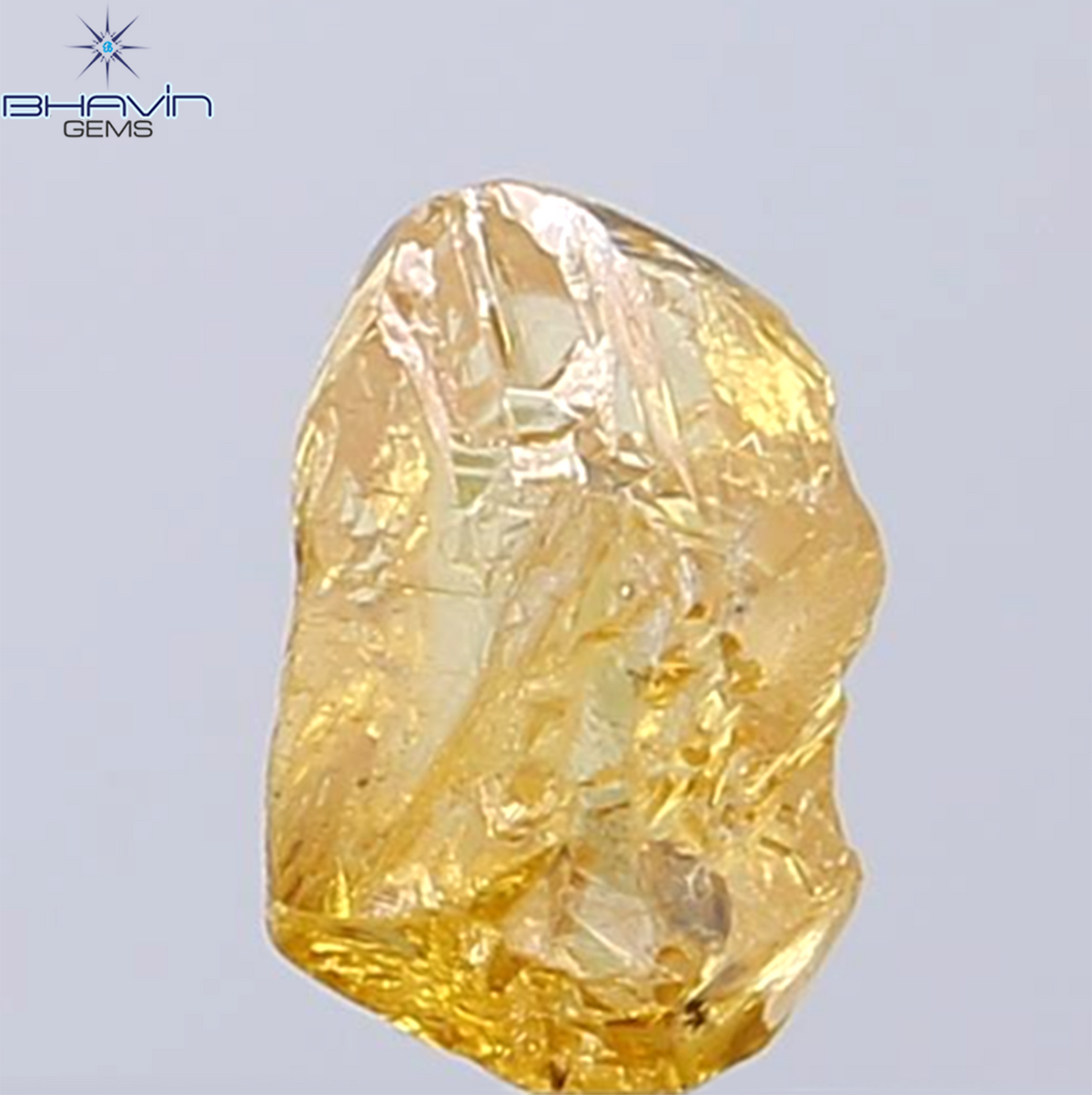 0.98 CT Natural Rough Diamond Orange Color Clarity VS (7.45 MM)