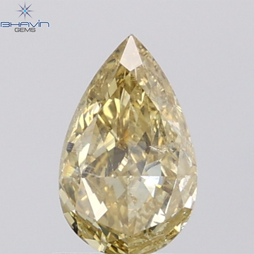 1.01 CT Pear Diamond Natural Green (Chameleon) Color I1 Clarity (8.75 MM)