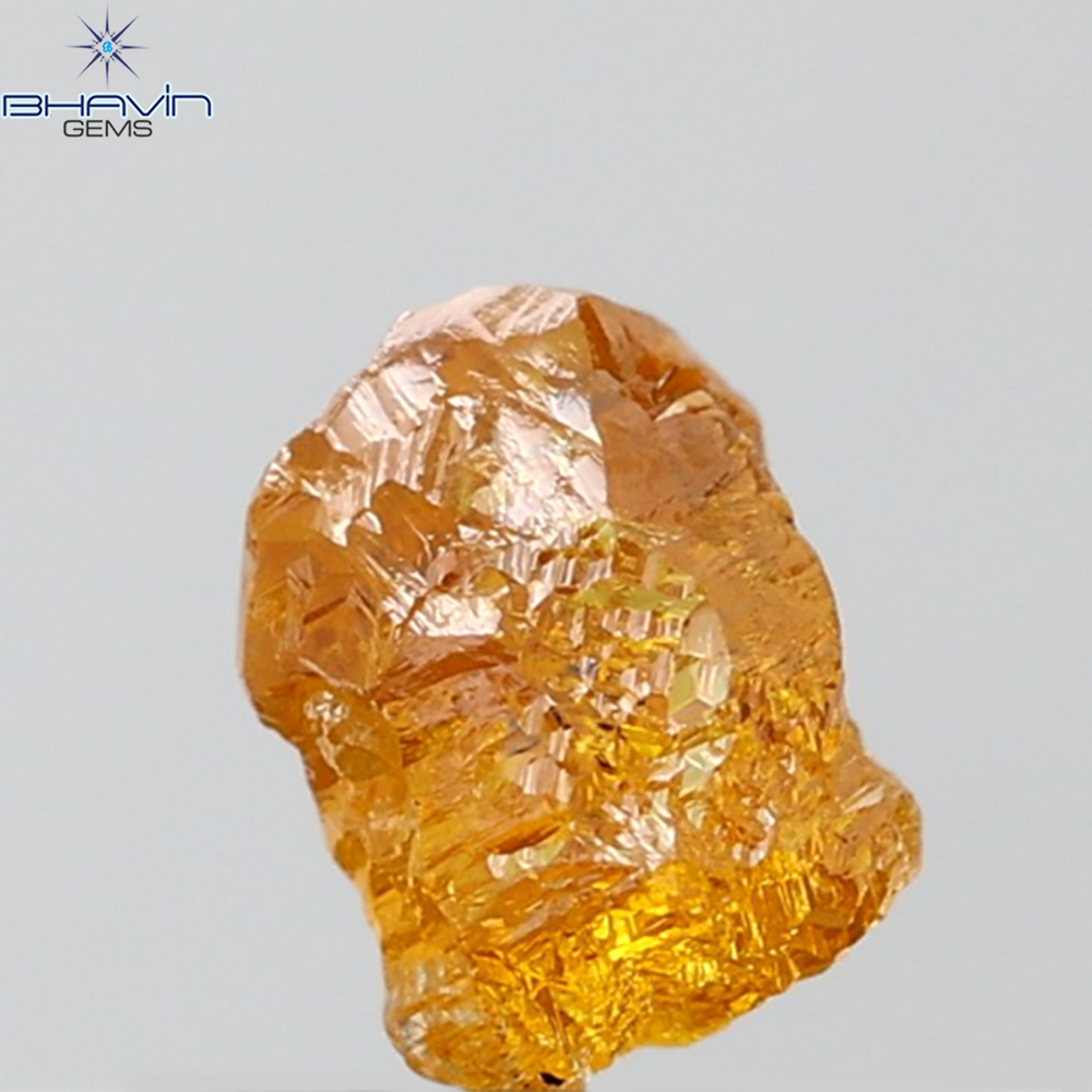0.70 CT Rough Shape Natural Diamond Orange Color SI1 Clarity (4.80 MM)