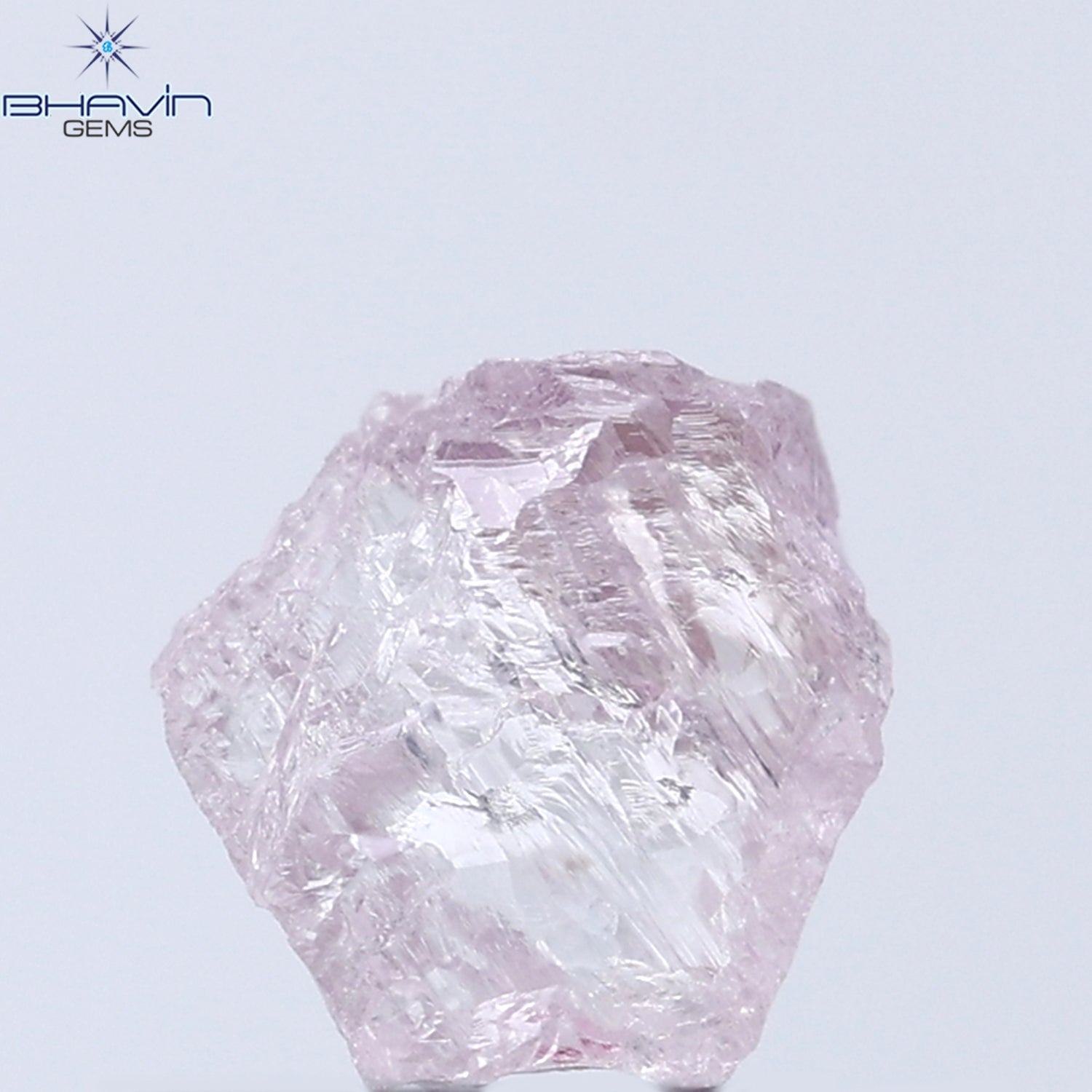 0.52 CT Rough Shape Natural Diamond Pink Color I1 Clarity (5.63 MM)