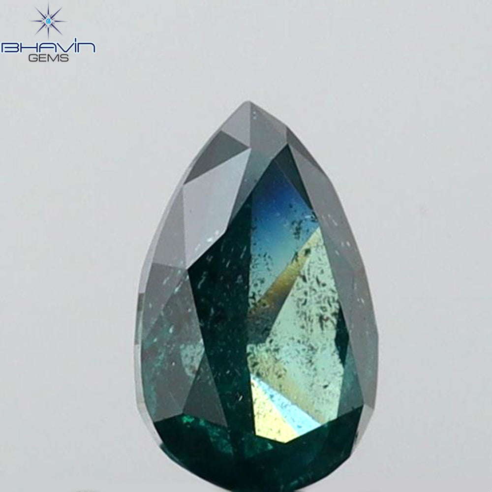 0.31 CT Pear Shape Natural Diamond Blue Color I2 Clarity (5.40 MM)