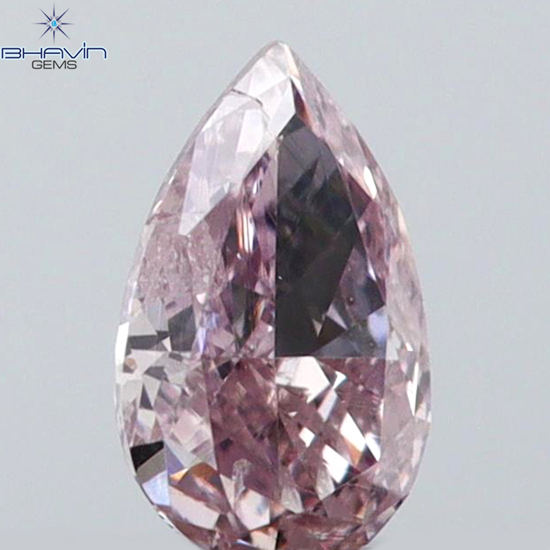 0.12 CT ペアシェイプ 天然ダイヤモンド ピンクカラー SI1 クラリティ (4.10 MM)