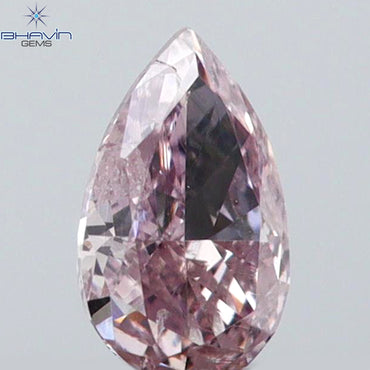 0.12 CT Pear Shape Natural Diamond Pink Color SI1 Clarity (4.10 MM)