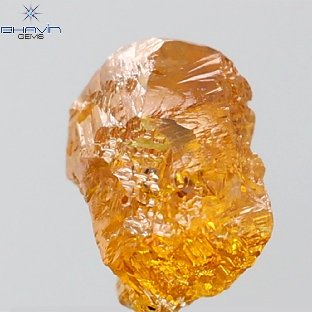 0.70 CT Rough Shape Natural Diamond Orange Color SI1 Clarity (4.80 MM)