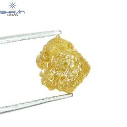 2.16 CT Rough Shape Natural Diamond Yellow Color I3 Clarity (6.90 MM)