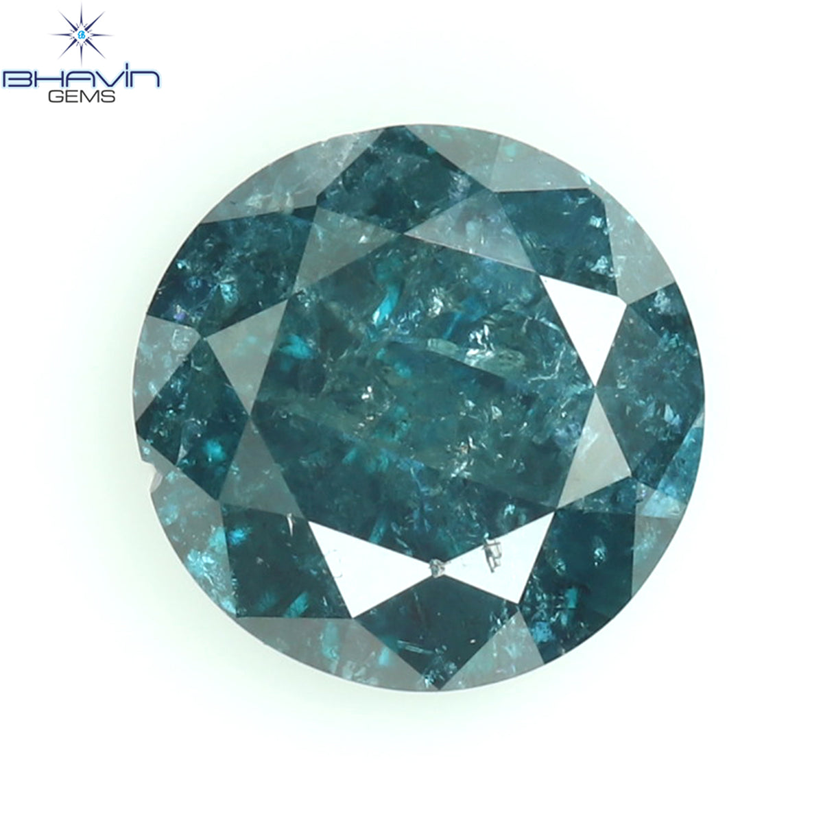0.42 CT Natural Round Brilliant Cut Diamond Enhanced Blue Color Clarity I3 (4.75 MM)