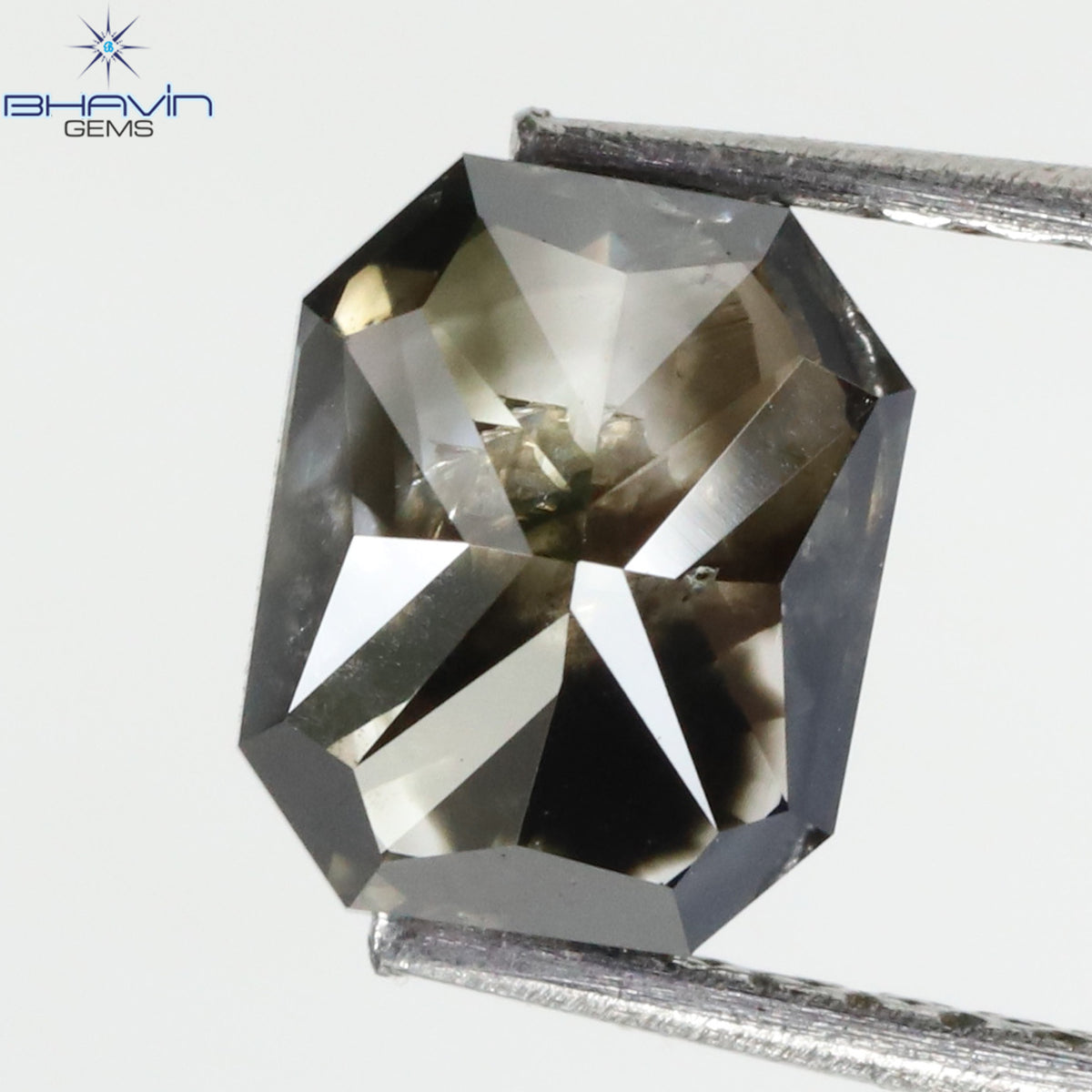 4.72 CT、ヘキサゴン ダイヤモンド、ソルト アンド ペッパー カラー、クラリティ I3