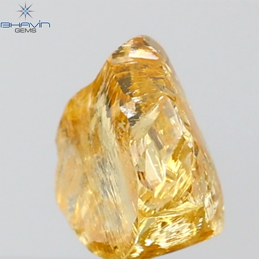 0.54 CT Rough Shape Natural Diamond Orange Color VS Clarity (4.50 MM)