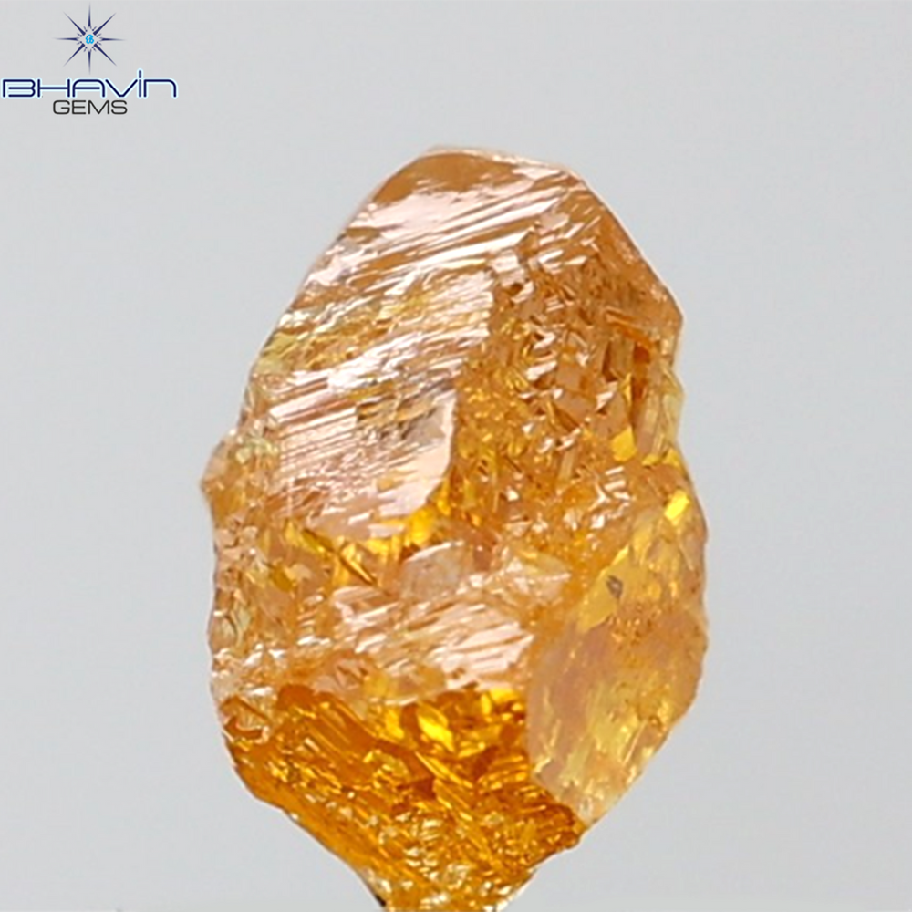 0.70 CT Rough Shape Natural Diamond Orange Color SI1 Clarity (4.80 MM)