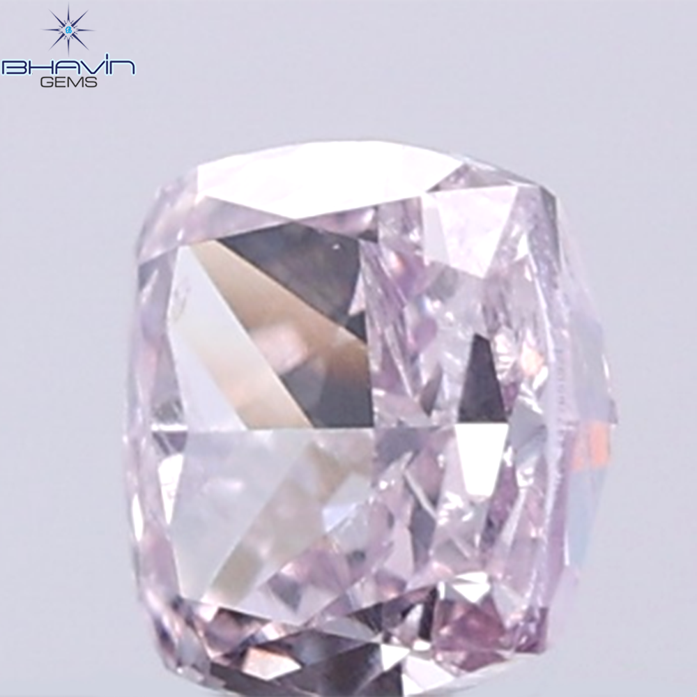 GIA Certified 0.25 CT Cushion Diamond Purplish Pink Color Natural Loose Diamond I1 Clarity (3.59 MM)
