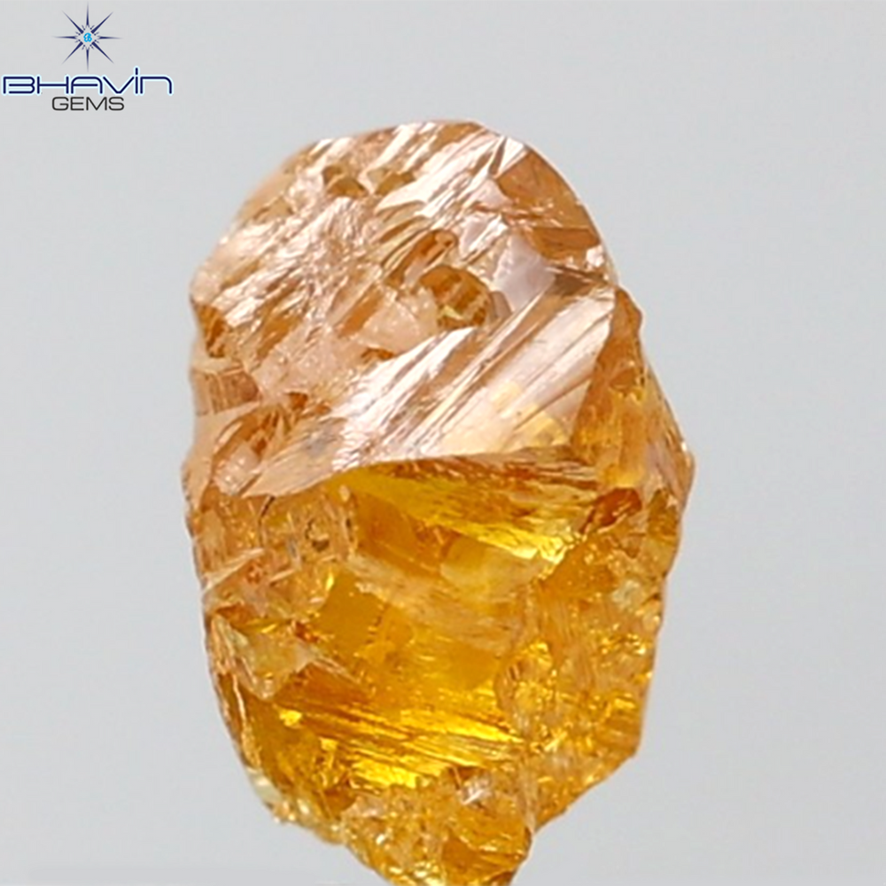 0.70 CT Rough Shape Natural Diamond Orange Color SI1 Clarity (4.80 MM)