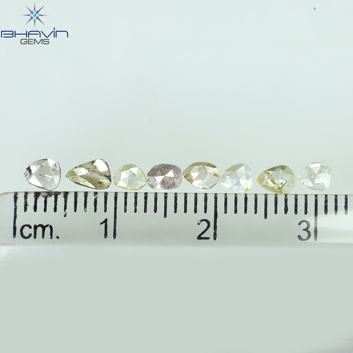 0.67 CT/8 Pcs Natural Polki Rose Cut Diamond Mix Fancy Color Clarity I2 (4.65 MM)
