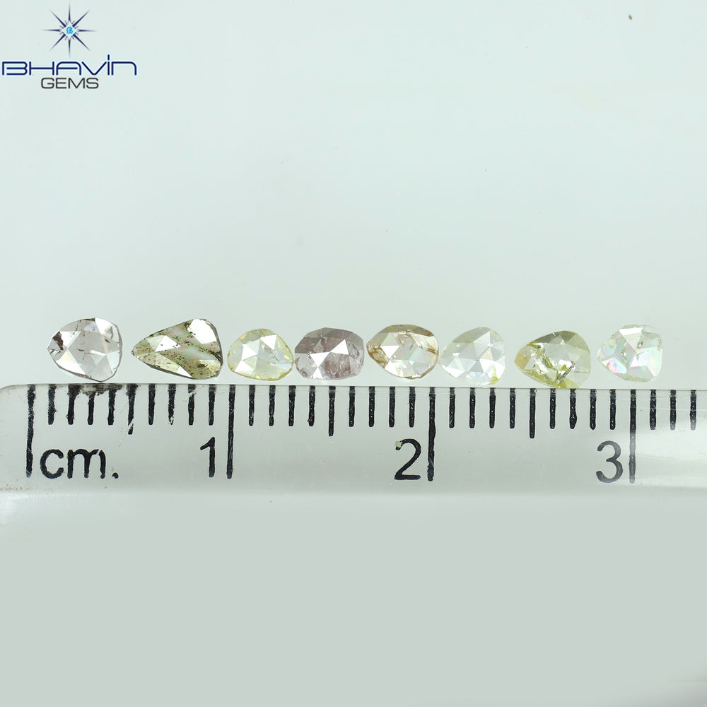 0.67 CT/8 Pcs Polki Rosecut  Shape Natural Diamond Mix Color I2 Clarity (4.65 MM)