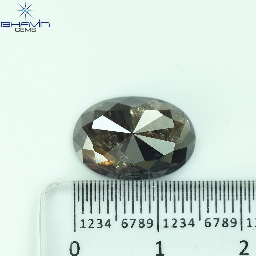 1.49 CT オーバルシェイプ 天然ダイヤモンド ソルトアンドペーパーカラー I3 クラリティ (8.15 MM)