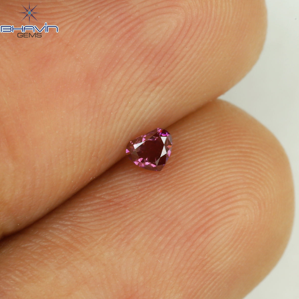 0.09 CT Natural Heart Diamond Enhanced Pink Color Clarity VS1 (2.49 MM)