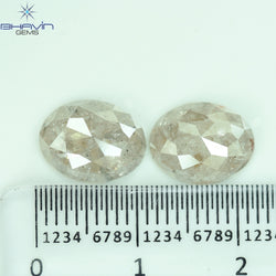 1.49 CT オーバルシェイプ 天然ダイヤモンド ソルトアンドペーパーカラー I3 クラリティ (8.15 MM)
