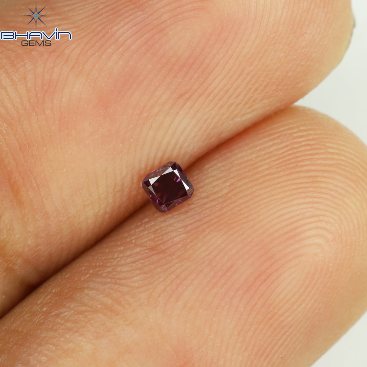 0.07 CT Natural Cushion Diamond Enhanced Pink Color Clarity VS2 (1.85 MM)