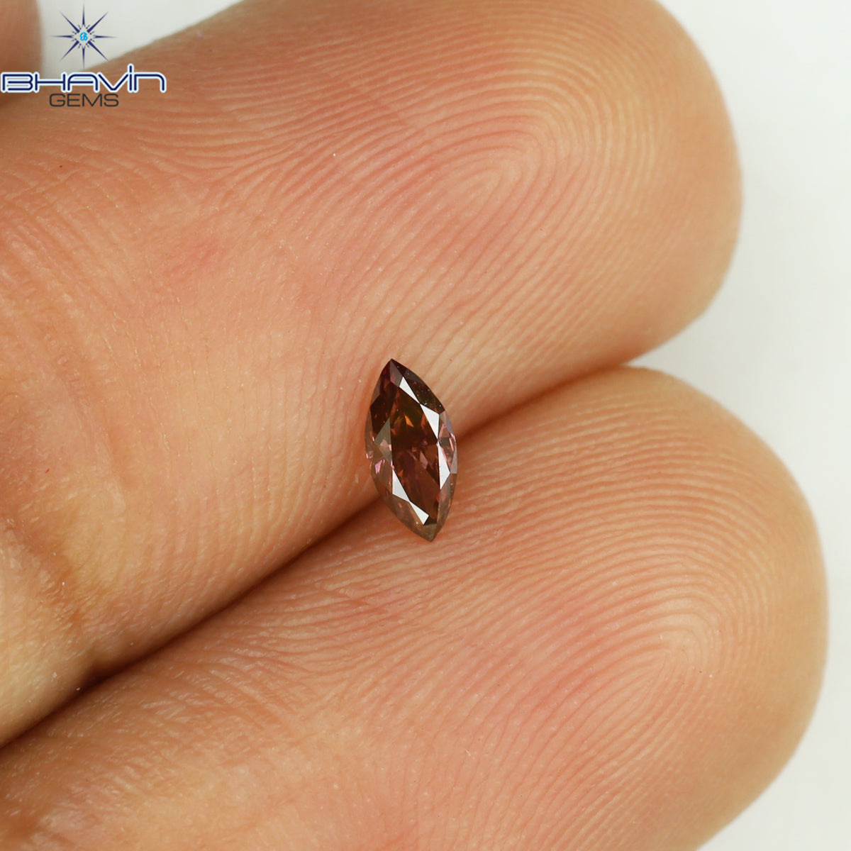 0.10 CT マーキスシェイプ 天然ルースダイヤモンド ピンクカラー VS2 クラリティ (4.32 MM)