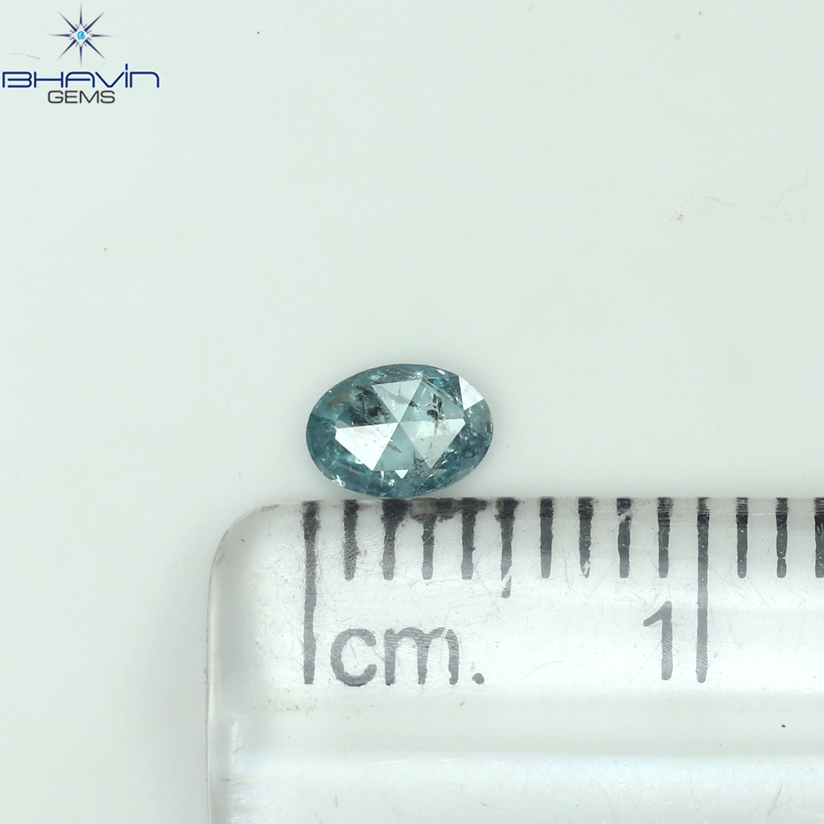 0.22 CT オーバルシェイプ 天然ダイヤモンド ブルーカラー I2 クラリティ (4.78 MM)