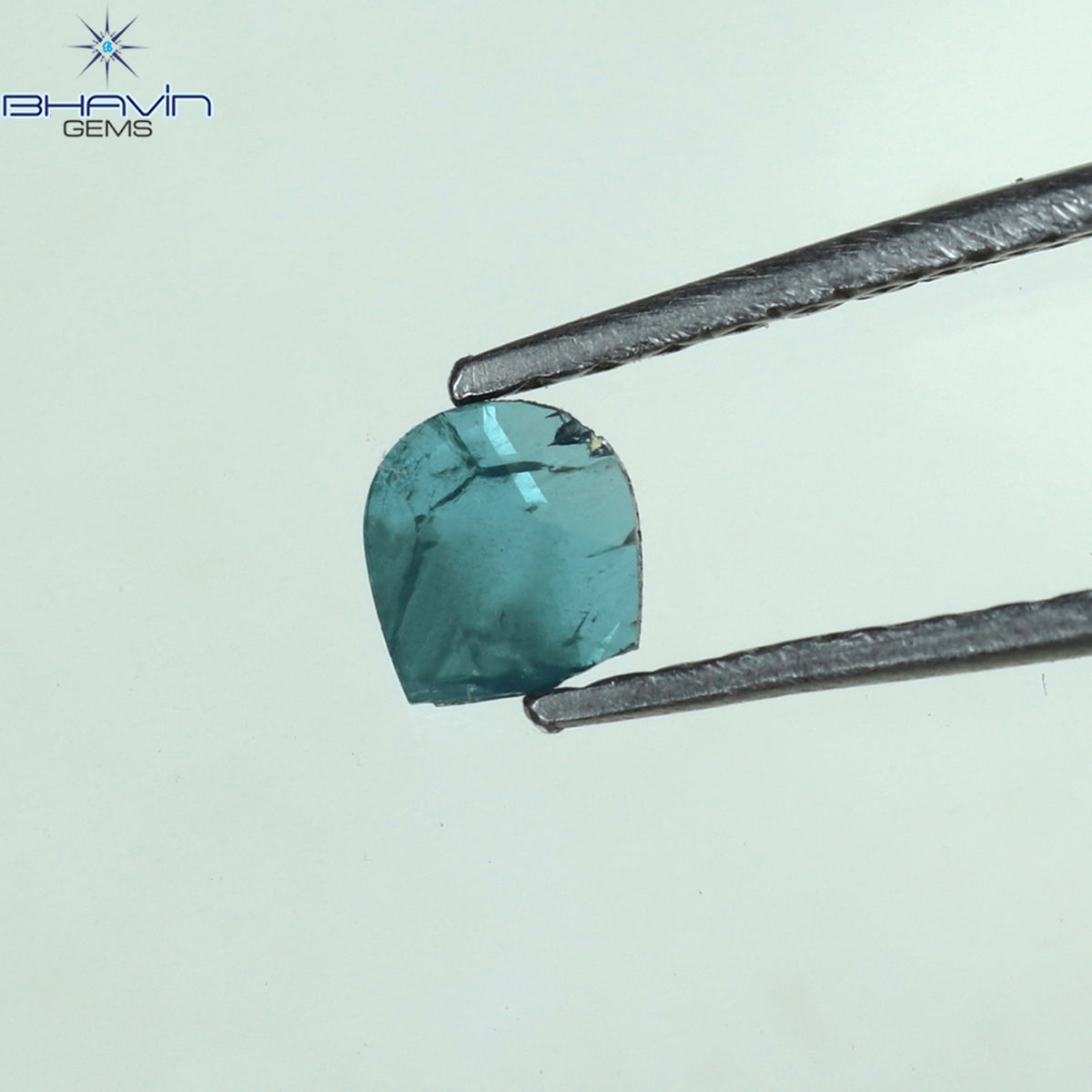 0.11 CT スライスシェイプ 天然ダイヤモンド ブルーカラー I3 クラリティ (3.73 MM)