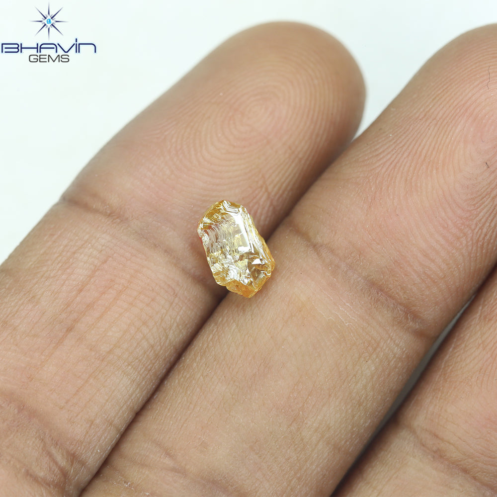 0.85 CT Rough Shape Natural Diamond Orange Color VS2 Clarity (6.51 MM)