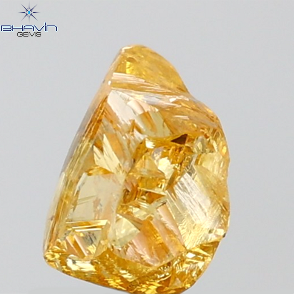0.54 CT Rough Shape Natural Diamond Orange Color VS Clarity (4.50 MM)