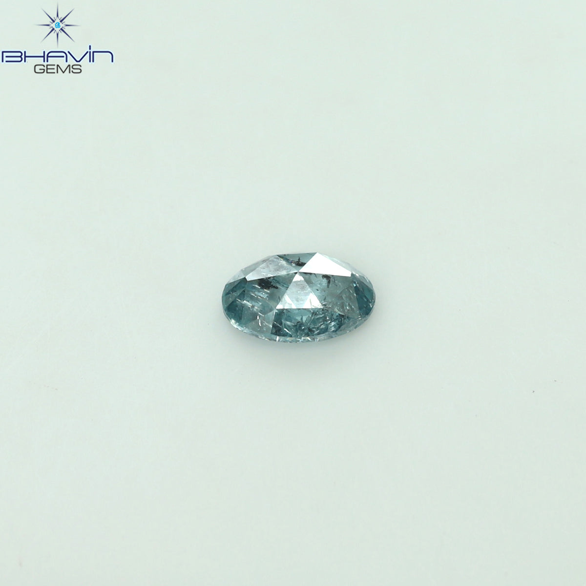 0.22 CT オーバルシェイプ 天然ダイヤモンド ブルーカラー I2 クラリティ (4.78 MM)