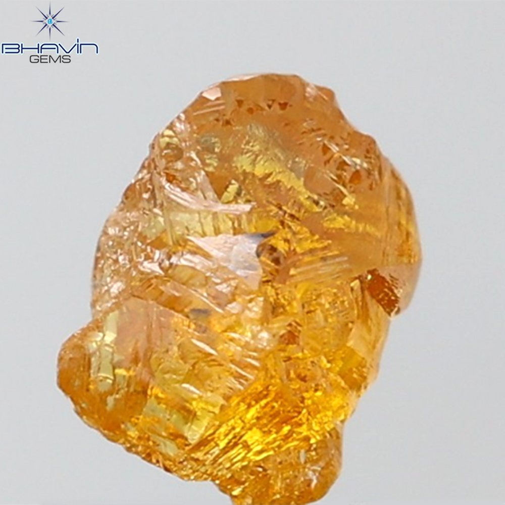 0.70 CT Rough Shape Natural Diamond Orange Color SI1 Clarity (4.80 MM)