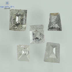 0.40 CT/5 Pcs Baguette Shape Natural Diamond Salt And Pepper Color I3 Clarity (3.21 MM)