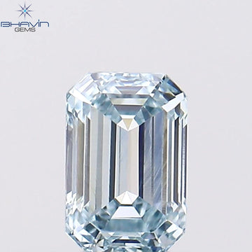 0.49 CT Natural Emerald Diamond Enhanced Greenish Blue Color Clarity VS1 (5.32 MM)