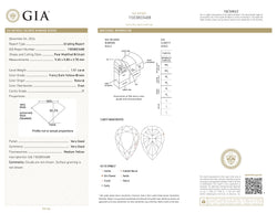 GIA Certified 1.51 CT Natural Pear Diamond Fancy Dark Yellow-Brown Color Clarity I1 (9.65 MM)