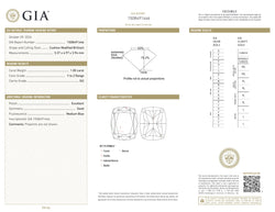 GIA Certified 1.00 CT Cushion Diamond Y To Z Color Natural Diamond SI2 Clarity (5.37 MM)